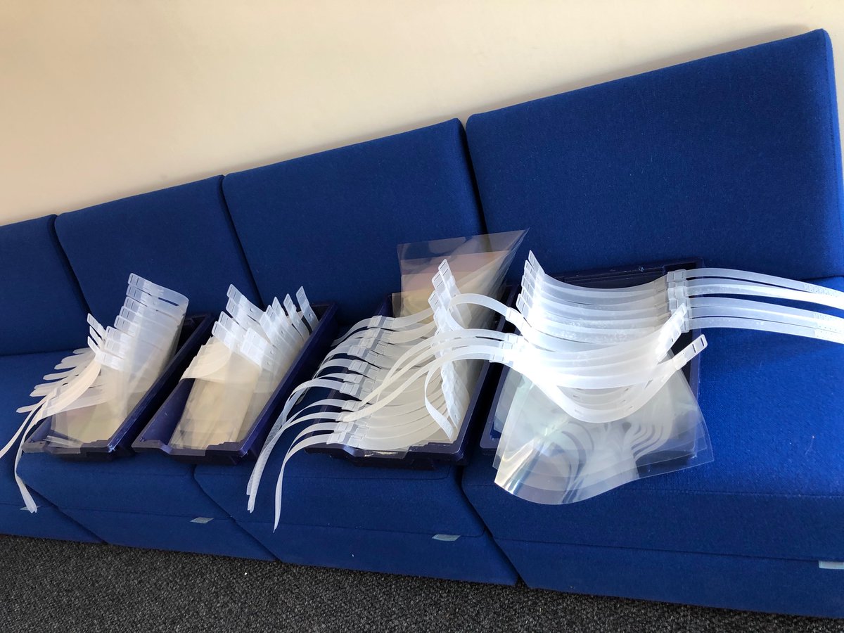 Bartholomew_Sch's tweet photo. Thank you to D&amp;T for another batch of visors. Delivered to Eynsham and Freeland care homes and Beaumont Street practice in Oxford. #TeamBartholomew #TeamEPA https://t.co/69WVMCM9bm