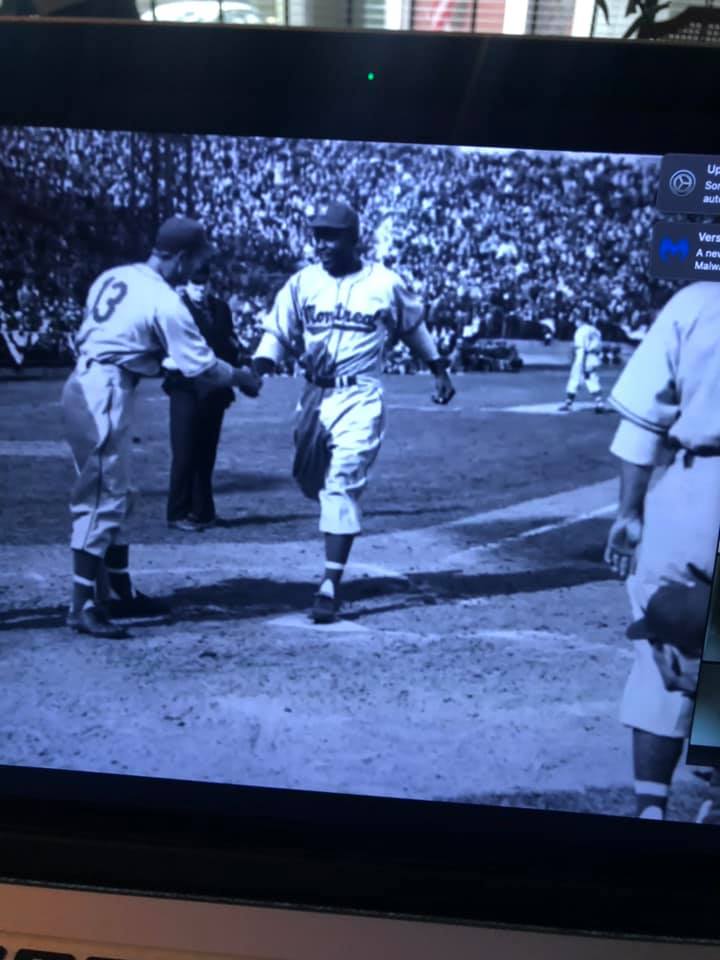 DePaulSchoolJax's tweet photo. This morning, Mr. @AaronUnthank  opened classes with a presentation on Jackie Robinson Day.

Jackie made history April 15, 1947 when he became the first man of color to play in the @MLB.

We wear the No. 42 today to celebrate Jackie’s tenacity, self-respect, and greatness. https://t.co/JqwYq3LTyF