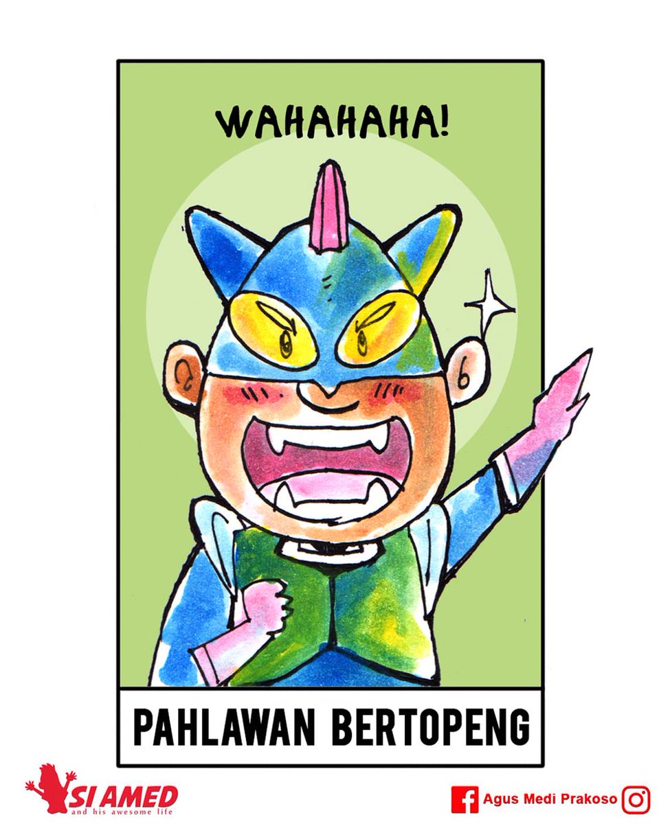 mujixmujix's tweet photo. Pahlawan Bertopeng: Wahahaha!
#sixfanart #sixfanartchallenge #SiAmed #AgusMediPrakoso #Mujix #crayonshinchan https://t.co/PqR9lbk4Lq