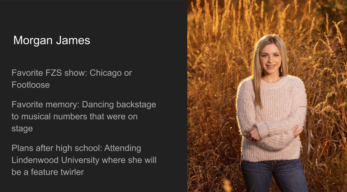 Our first senior spotlight has been one of our dance captains all 4 years of her high school career...it’s Morgan James!!