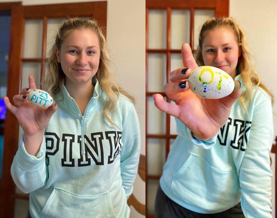 OTPitt's tweet photo. Incoming student, Holly Pravlik (OTD '23), got creative last weekend and decorated Pitt OT eggs to celebrate the Easter holiday! Check out her colorful creation ๐ค๐ท๐ฅ
#PittCreates #PittSHRS https://t.co/YJ3g1zFGPl