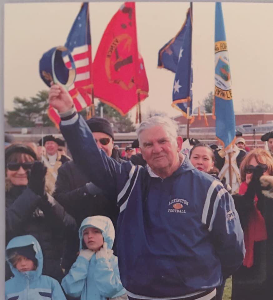 LexMinutemenAth's tweet photo. “What matters is not how long you live...but how you live.” 

Coach Bill Tighe taught us all to live better.  Sending so much 💙💛 to the Tighe Family &amp; to all of our Minutemen past &amp; present at this difficult time. Faith, Family and Football Always #RIPCoach🏈 https://t.co/Qgcbj7q6HL