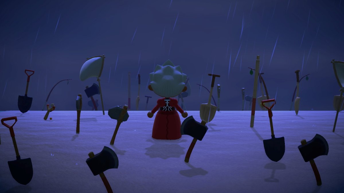 ぽてちん Fgoでエミヤが宝具レベルmaxになった記念に 無限の剣製つくりました 2枚目はfate Extella Linkより どうぶつの森 あつ森 Fgo Fateextellalink