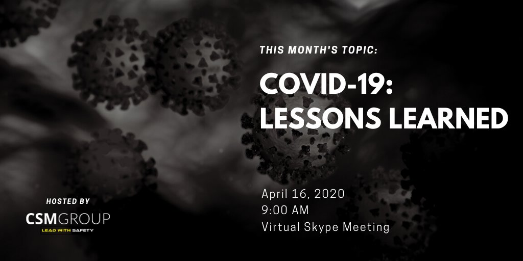 CSM_Group's tweet image. Don't forget: our virtual #SafetyRoundtable is tomorrow at 9:00 AM.

If you haven't signed up for our roundtable communications but would like to participate, please email marketing@csmgroup.com to receive the meeting link.

#LeadWithSafety