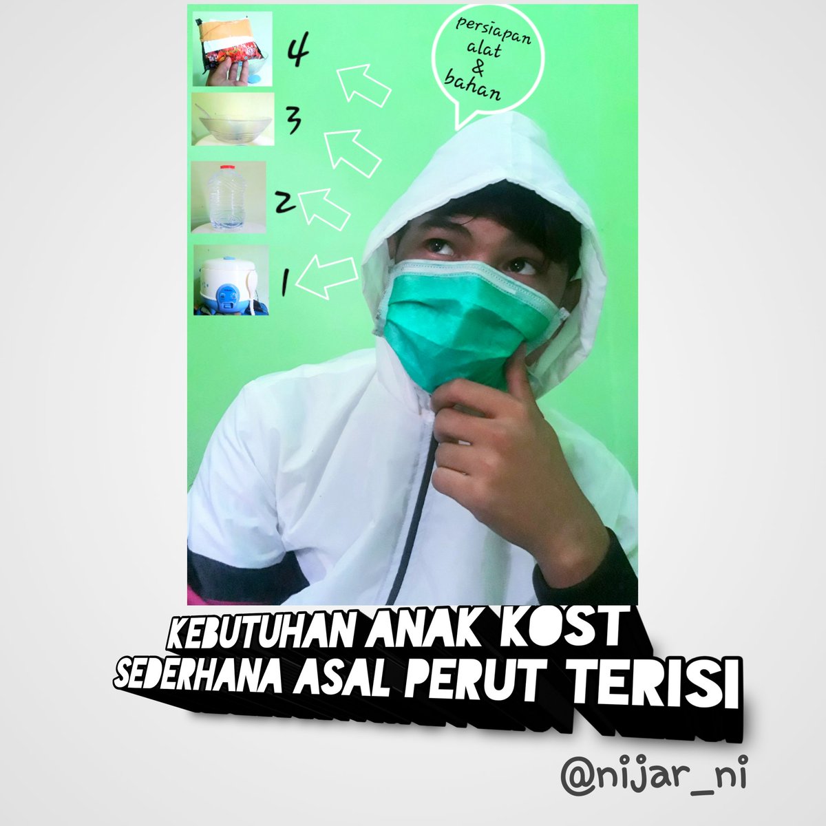 Persiapan dirumahkan bang <a href="/qorygore/">#QGbacotsantuy</a>   
Ala serbet kosan