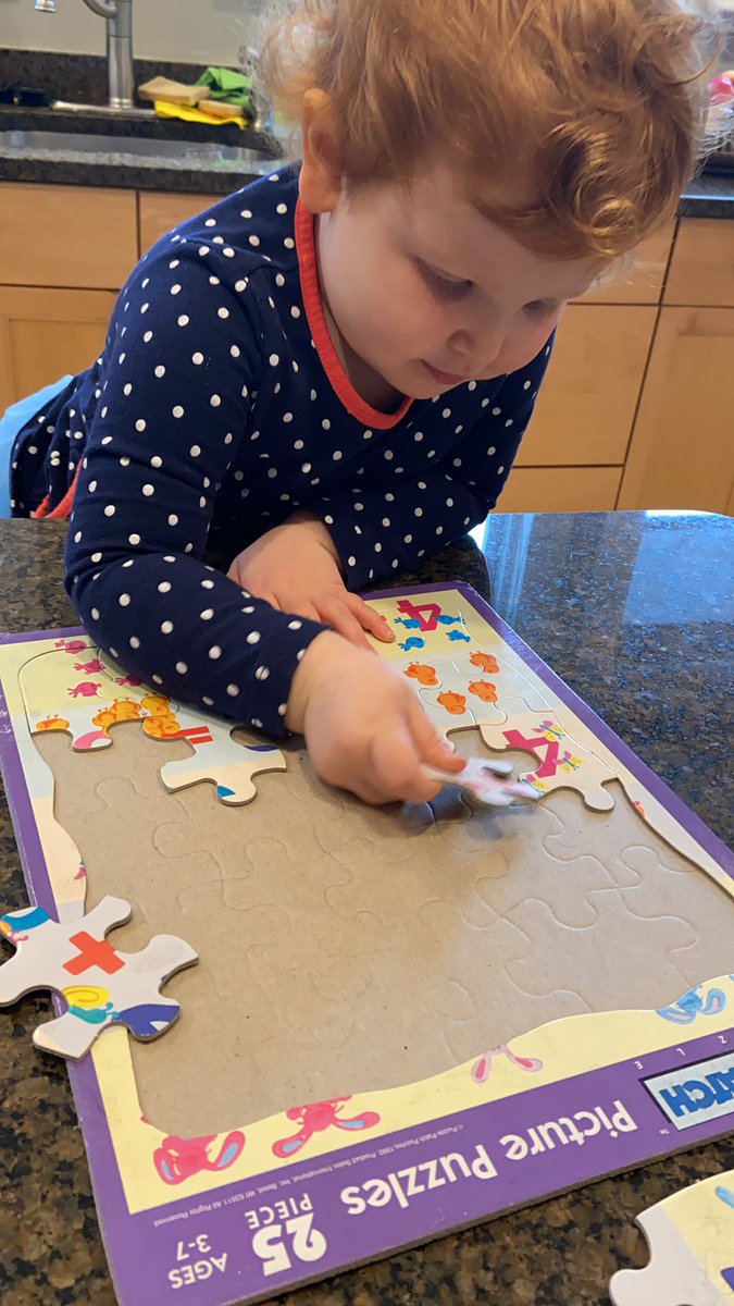 cjpinch's tweet photo. Patience

/PA-shen-sense/

noun

1) watching your three year old do a puzzle

“The parent exhibited great patience minimally interceding, understanding that THE FLAT PIECES LINE UP WITH THE EDGES.

And also experienced joy watching the child put each piece together. Slowly.” https://t.co/4lDA2QQgF6