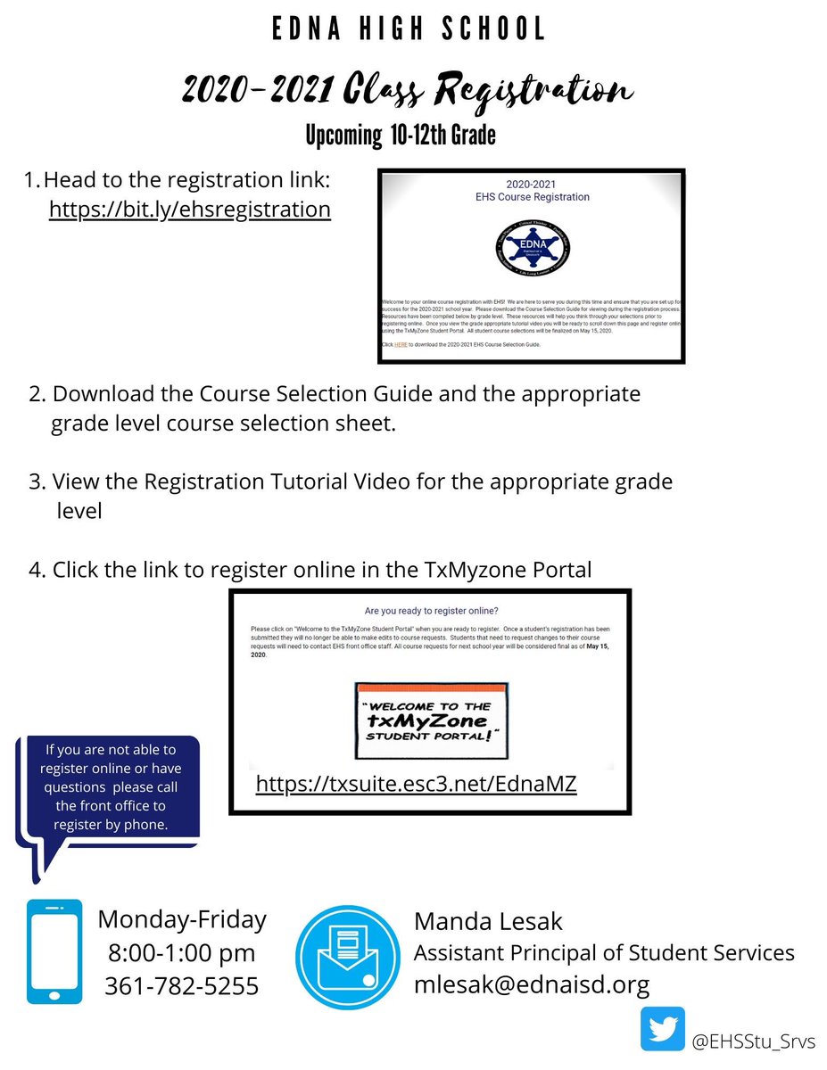 EHS_StuSrvs's tweet photo. If you will be in the 10-12th grade next year at EHS, you can sign up for your classes online starting today! https://t.co/gCso98yVc2