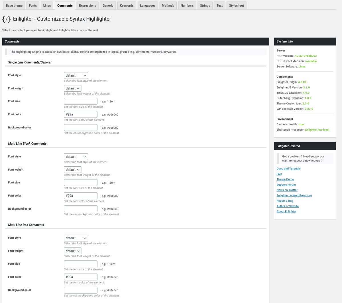andidittrich's tweet image. The brand new #EnlighterJS Theme-Customizer is ready - including massive options to customize nearly every setting without css knowledge. #javascript #jsx #wordpress