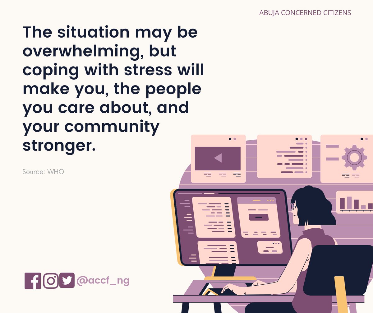 accf_ng's tweet photo. Some helpful tips on how to effectively manage stress during this lockdown @accf_ng 

#accf #ncdc #COVID19  #trump #usaid #who #pandemic #stressed  #LockdownExtended #seyi #DJEXCLUSIVE #BreakingNews #BREAKING #JoeBiden2020 #COVID19PH #Lockdown2 #OnePlus8Pro #LockDownDiary #give https://t.co/s9V2vsmAVo