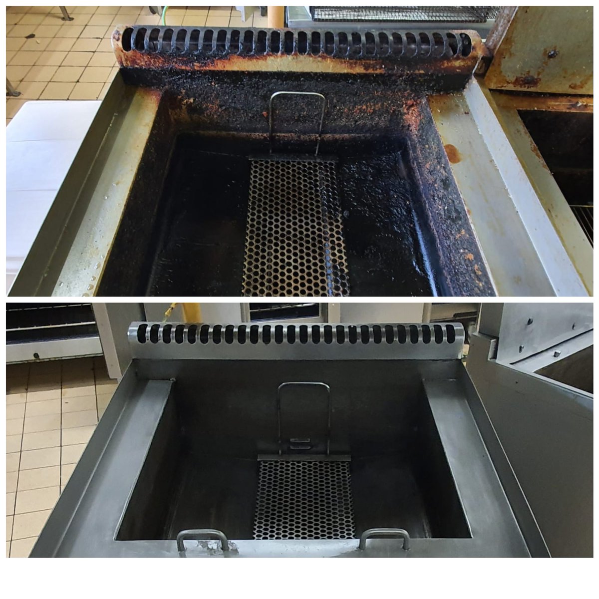 We do like a #challenge. As you can see we can make your #kitchen equipment look as good as new.

If you have equipment that needs returning to its former glory then give us a call and we will be happy to provide a #quote.

#kitchen
#deepclean
#hygiene
#commercial #cleaning