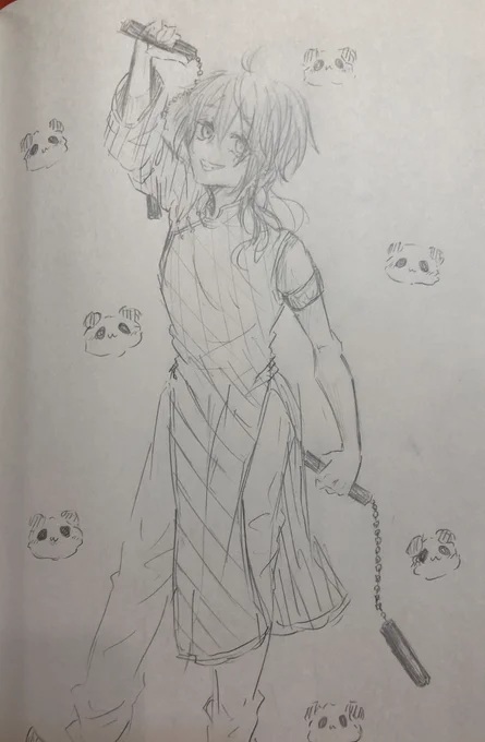 パンダ～🐼
#イラスト  #男の子 #パンダ #落書き 