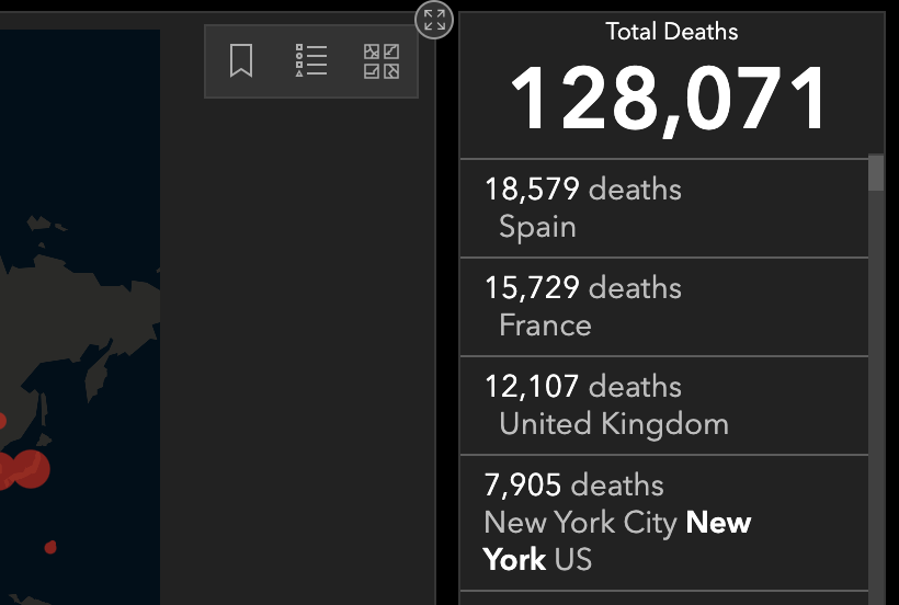 fazzalari's tweet photo. @JohnsHopkins @JohnsHopkinsSPH
Your COVID-19 Dashboard Total Deaths by Country is misleading, New York is not a Country and neither are any states! #COVIDー19 #Covid19 #coronavirus #FakeNews https://t.co/lucZpyK4qU