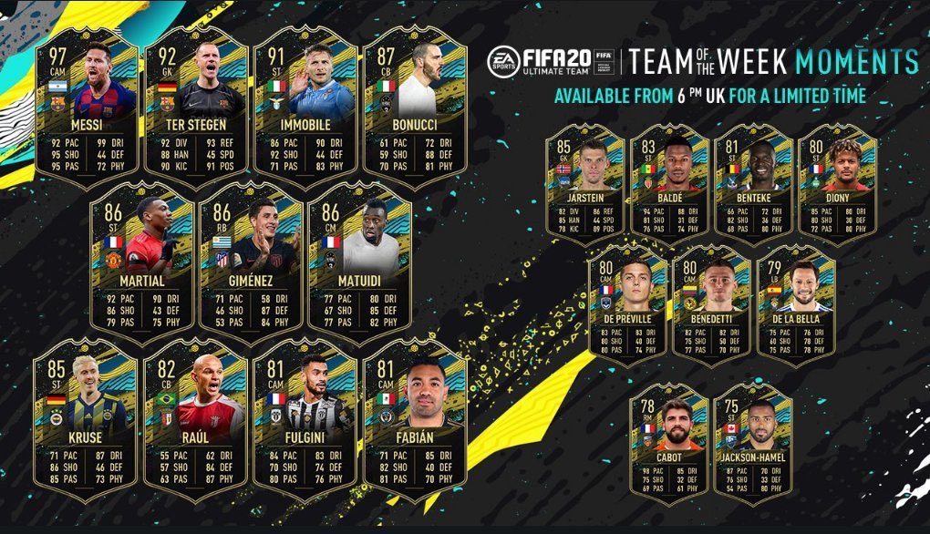 tuga810_'s tweet photo. GIVEAWAY:

Se me calhar Messi 97 nas players picks ou nos 4 packs TOTW ELITE 1,
vou sortear 12000 FIFA POINTS

Só tens de:

Seguir @tuga810_ 
RT + Like no Tweet
Identifica 1 amigo nos comentários!

Rewards vão ser publicadas amanhã às 19h no meu canal de YouTube! https://t.co/KSR5BzX2ga