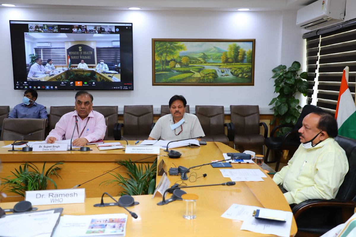 drharshvardhan's tweet photo. In my interaction with @WHO field staff,I recalled how I had successfully tapped their skills, energy &amp; experience in my #polio eradication mission. I thanked them for joining me once again, this time in #COVID2019 containment &amp; exhorted them to work closely with all stakeholders https://t.co/CHVqXeT1DC
