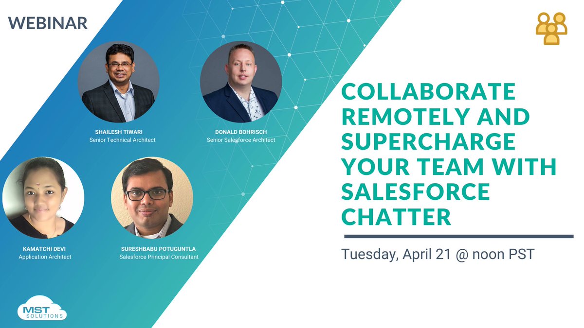 DBohrisch's tweet photo. 🧐 Check out @MST_Solutions of @PartnerForce next webinar 💻 feat @Salesforce #Chatter on 21 April at noon📆!

Learn 📚 how #SalesforceChatter can help you level up 🏆 your #Salesforce ⚡️ Org today - https://t.co/35o3rXbCy3

...the more the merrier❕ https://t.co/HnawMnaLPd