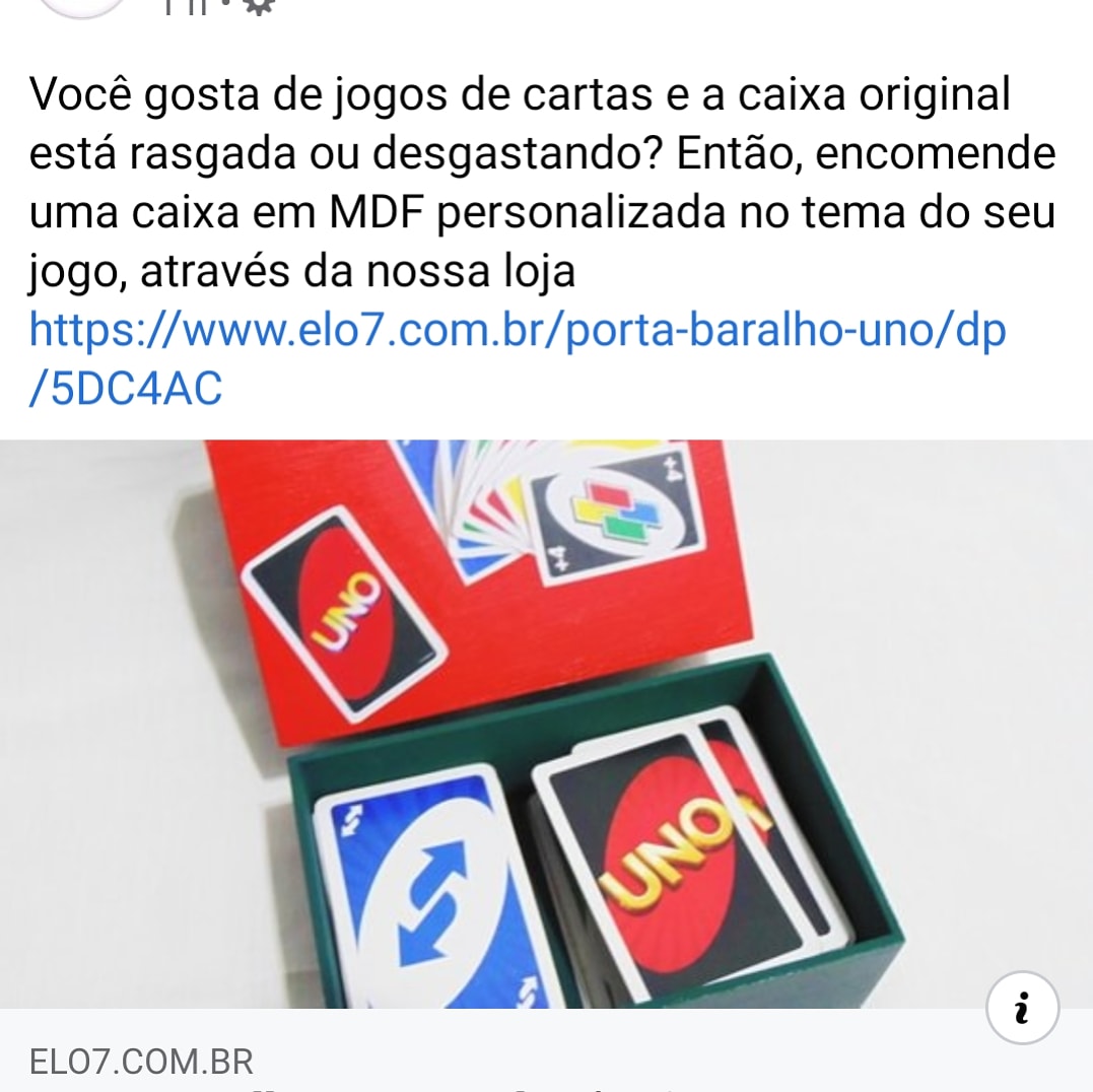 Jogo de cartas UNO personalizado