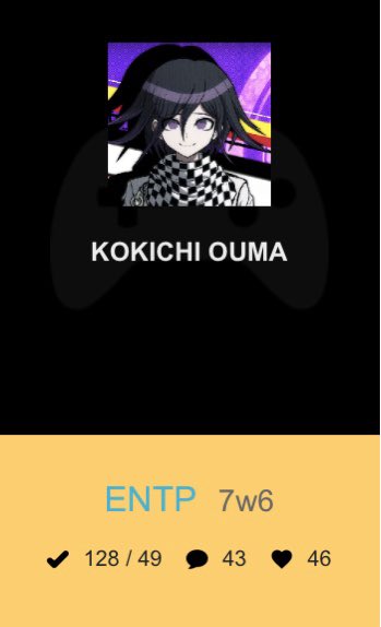 exhibit a: her personality typeshe has the exact same mbti and enneagram as kokichi. their mids are identical just like a kinnie