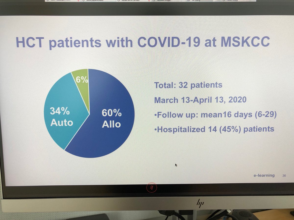  #COVID19BMT  @ASTCT  @TheEBMT webinar  #BMT  #CellTherapy: Dr Papanicolaou - shares experience from  #MSKCC (note typo on prevention slide #2 - 72 hour surveillance for  #COVID19 *negative* patients) cc  @DrMiguelPerales
