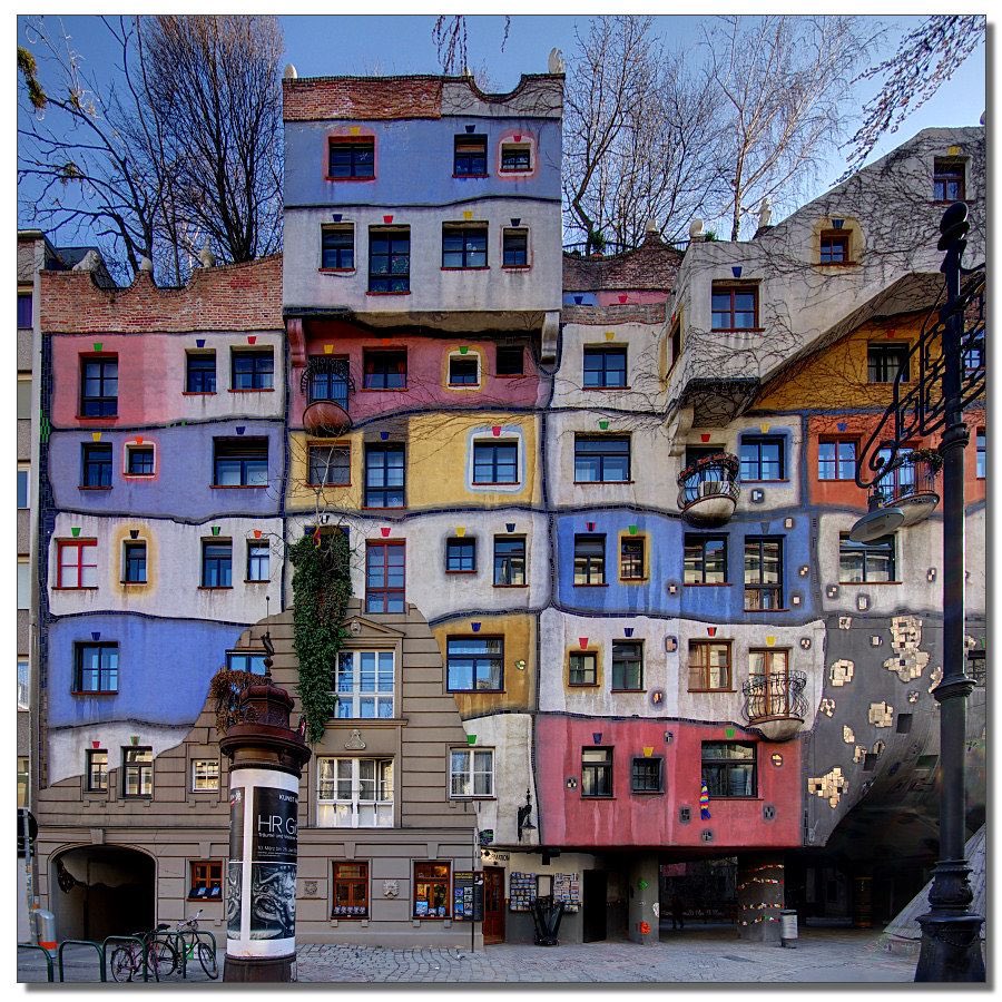 This is his Hundertwasserhaus in Vienna...