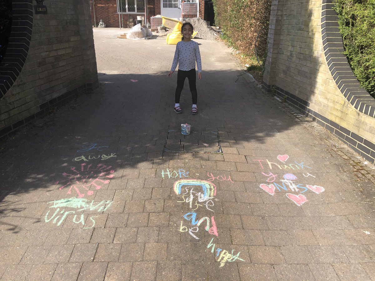 My daughter’s message to everyone passing by on their daily walk #StaySafe
