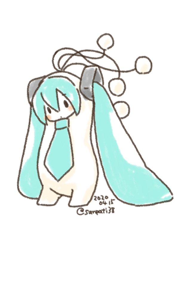 初音ミク 「指描きピロリミク 」|さんぱちのイラスト