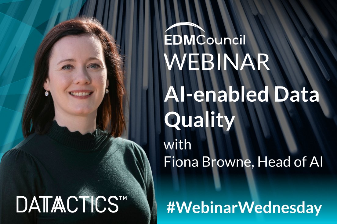 Datactics on Twitter: "This #WebinarWednesday we want to highlight our  recent @edmcouncil Webinar about AI-enabled Data Quality which featured our  Head of AI Fiona Browne, CEO Stuart Harvey and CTO Alex Brown.