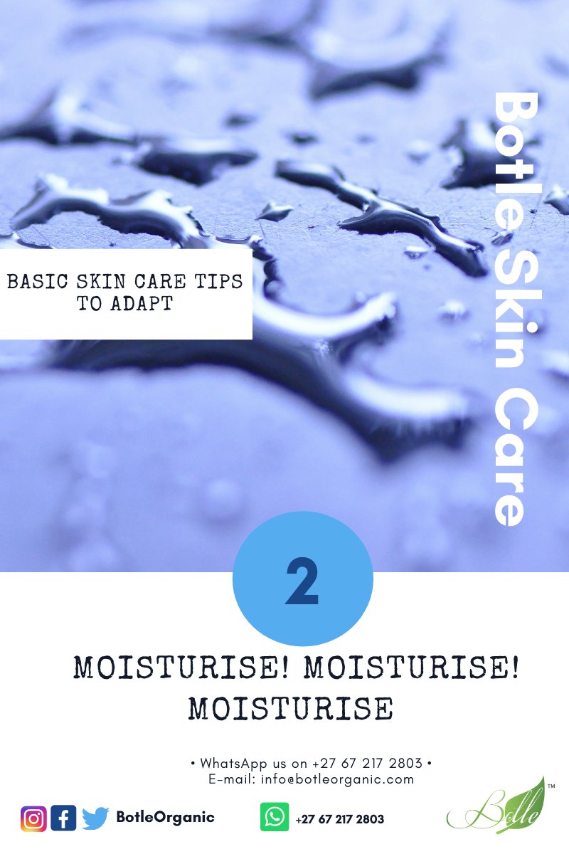 BotleOrganics's tweet photo. Keep your skin hydrated. Moisturise!!!! Use products that dont clog your pores. ou are never too young to start taking care of skin. Moisturise while skin is still damp..don't wait until it dries out. 
#NaturalSkinCare #Organicskincare #skincare #GirltalkZA 
#BotleOrganic https://t.co/9ckXjCra9e