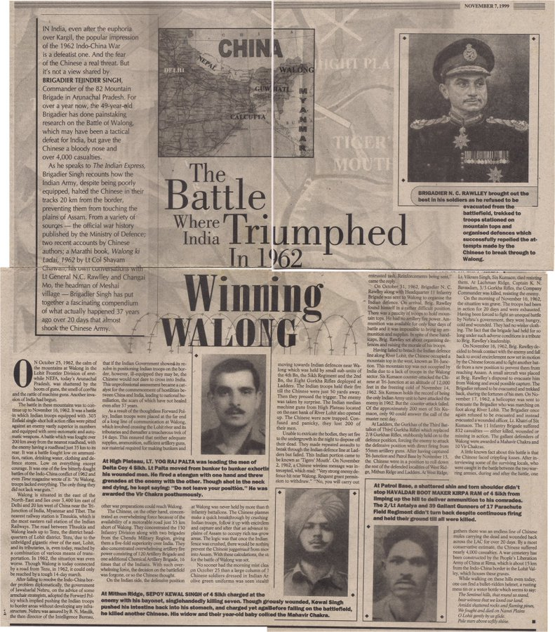 27 #PLA_MythsA beautiful tribute to the Indian warriors who held on to Kibithu / Walong to their last breath appeared in the Pune Newsline on 07 Nov 1999. I still retain the original paper cutting. A must read piece.Download, zoom and read it.I insist.