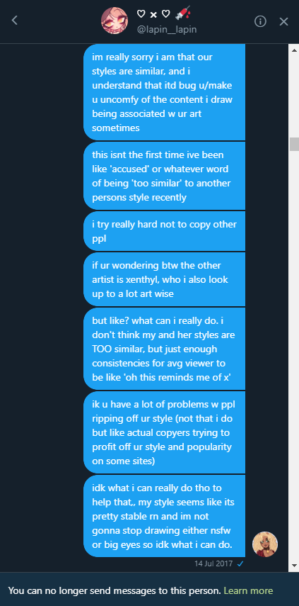 it's not about respect, it's about control. "i can't force you to do anything but it's disrespectful if you don't do what i want, which is change your style, because i don't like it"she insisted on bringing it up. why does she care so much about my art and what i'm drawing??
