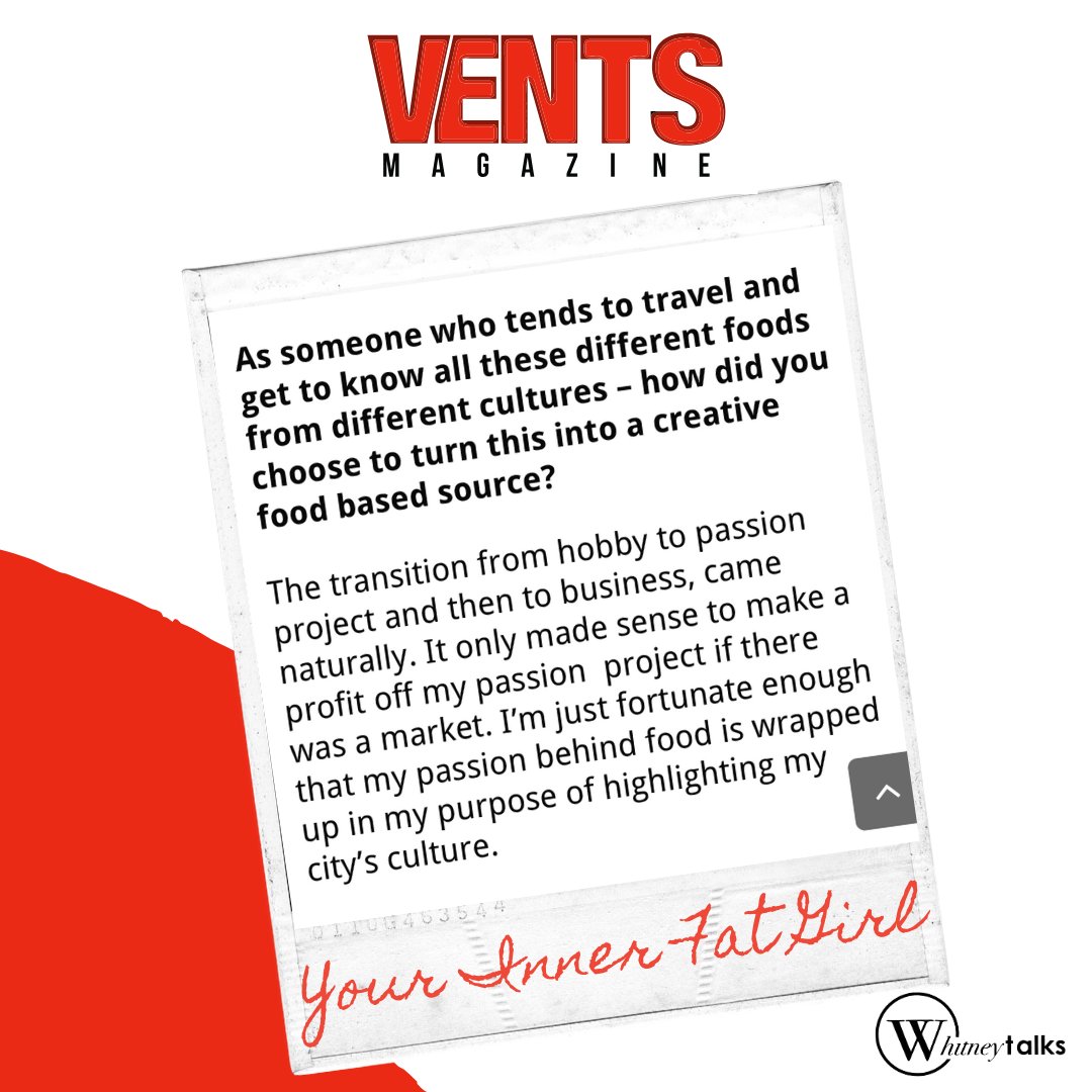 whitney_talks's tweet photo. Want to know more about @YourInnerFatGrl check out her latest feature in #VentsMagazine #YourinnerFatGirl #WhitneyTalks #Talksbrandgroup https://t.co/EHJj75JB3N