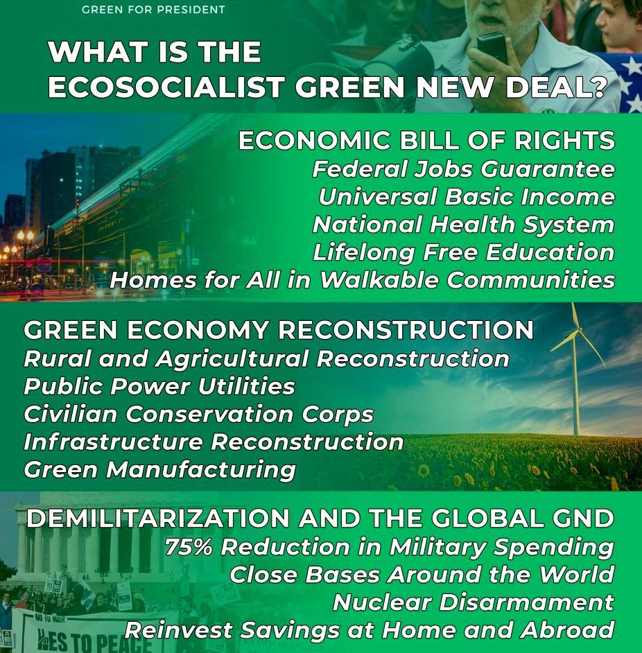 The Green Party candidates’ campaigns both fight for even MORE PROGRESSIVE POLICIES than Bernie’s campaign did. In 2016, 46% of voters felt unrepresented and didn’t vote. This is our time to unite and consolidate our power to  #VoteGreen2020 and defeat these incoherent rapists.