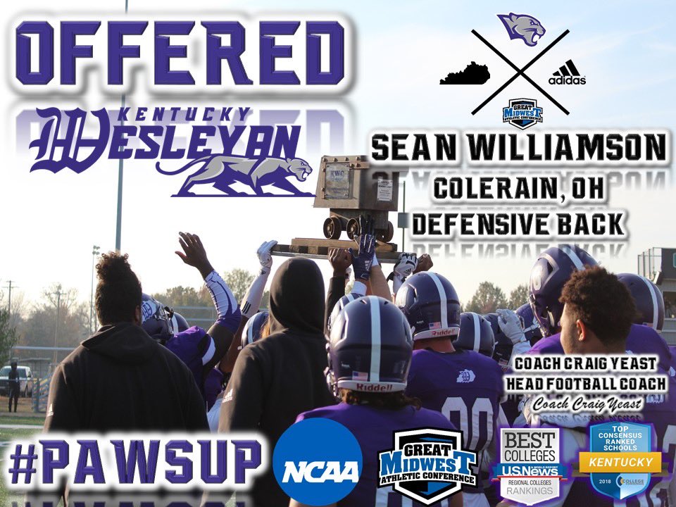 Sean21GOAT's tweet photo. Blessed to receive and offer from Kentucky Wesleyan!! @CoachFrase @WeAreColerain https://t.co/EmqP6P2ozi