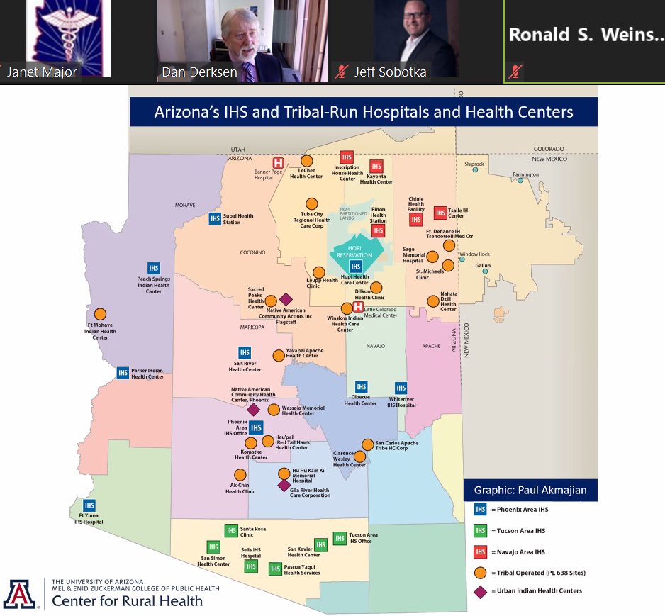 Presenting to the Arizona Telemedicine Council - some alarming COVID ‘hot spots’, in rural AZ, including over 800 cases on the 27,000 sq mi Navajo Nation spanning parts of AZ, NM, UT. Antibody testing could help guide policy interventions in rural AZ.
