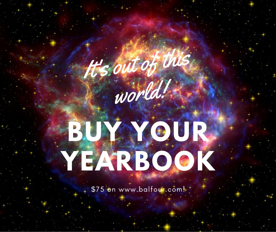 Did you know we have fewer than 100 yearbooks left to sell?!

Preorder yours now ONLINE for $75! See balfour.com for details and let us know if you have any questions!