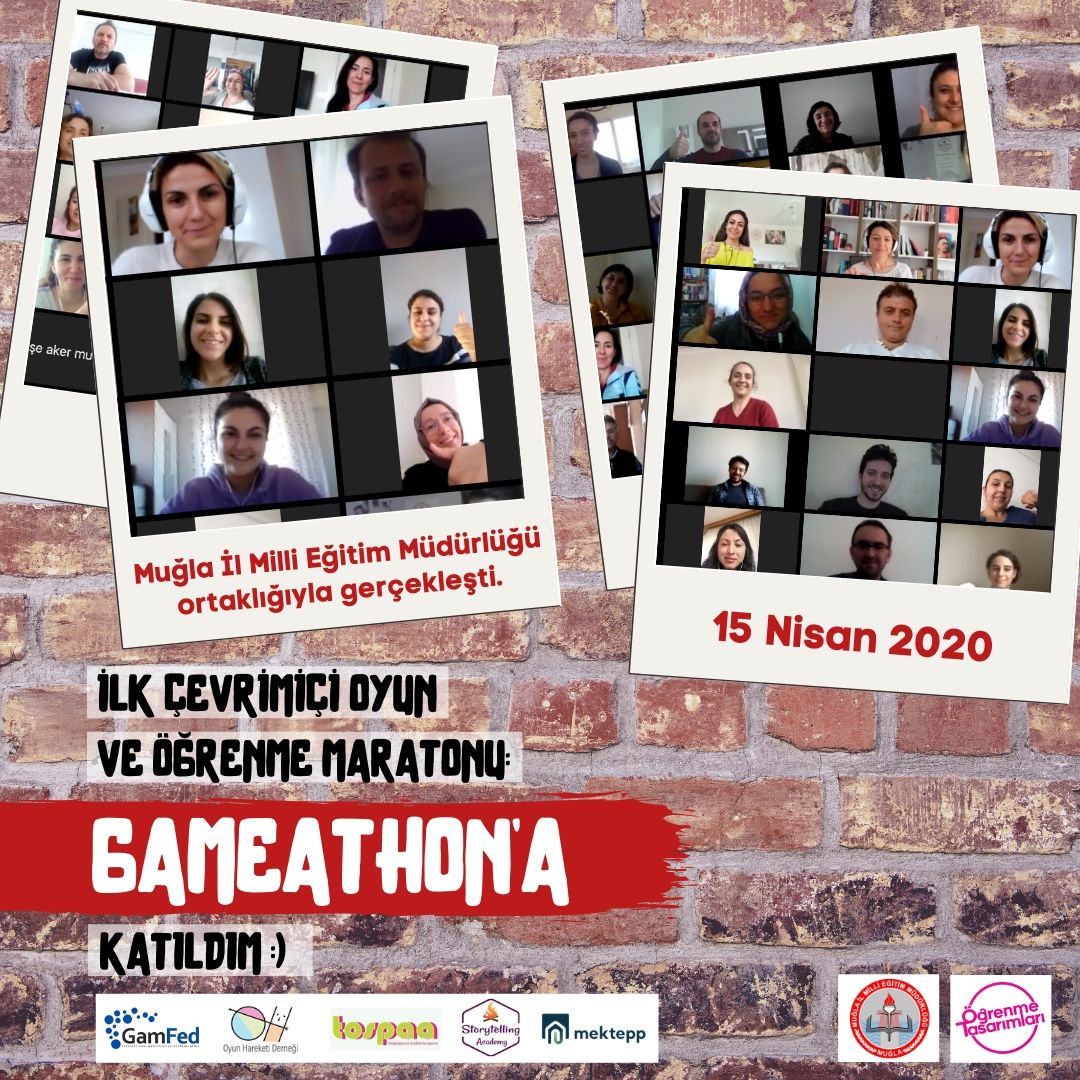 mugla_arge's tweet photo. Turkiye'de bir ilk *Çevrimiçi Oyun ve Öğrenme Maratonu #GAMEATHON u başarıyla tamamlamanin gururunu yaşıyoruz.

Teşekkürler @ogrenmet @kodlatospaa @GamFed @StorytellingAc @mekteppcom @oyunhareketider 
Teşekkürler 
@MuglaMem @pervin_tore @fermanakbulut48 https://t.co/1hOSz78D7n
