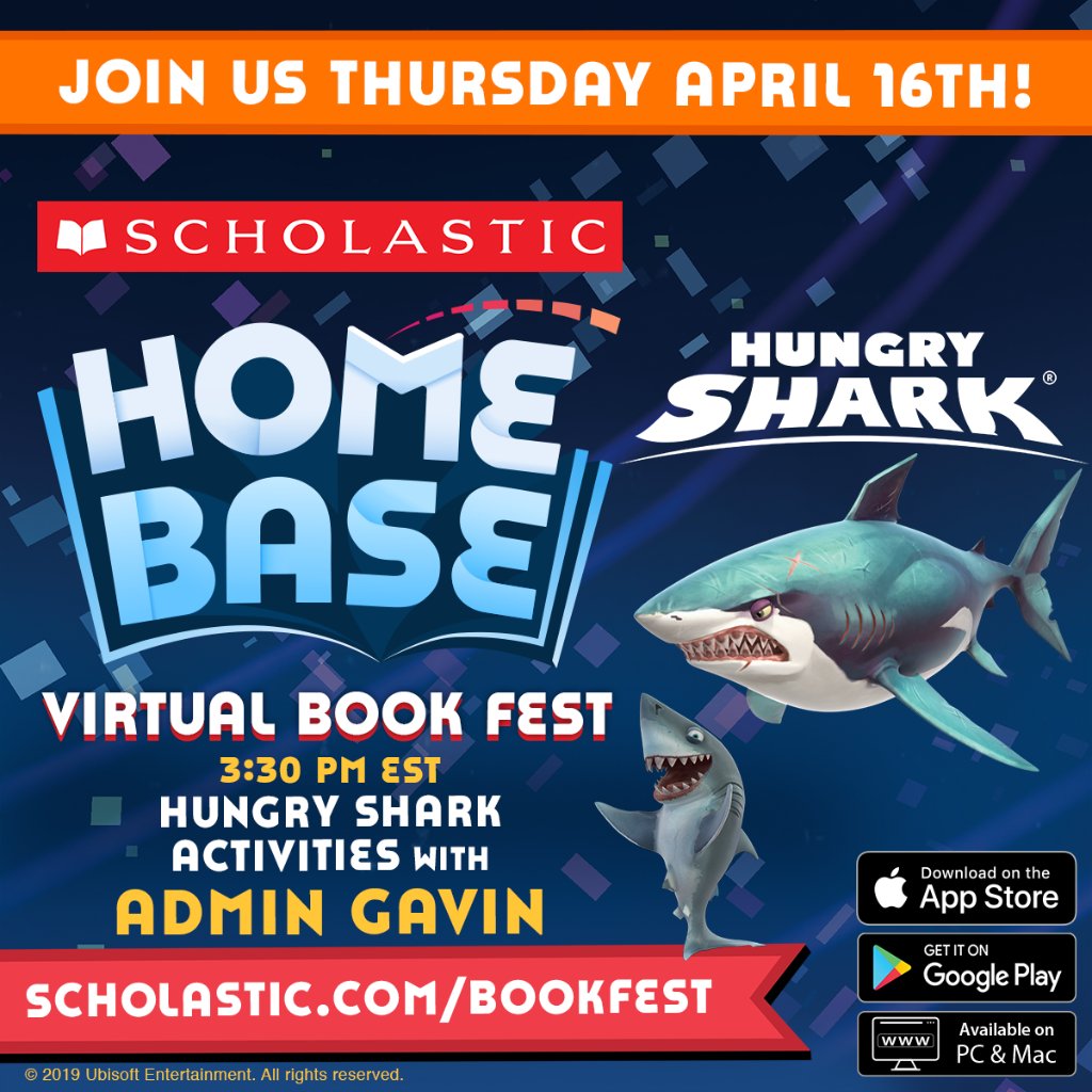 Scholastic's tweet photo. TOMORROW! Tune in for our latest #HomeBaseBookFest featuring @aaronehasz, Melanie McGanney Ehasz, Carly Ann West, &amp; Adam Gavin! The fun begins at 3:00 p.m. EST at https://t.co/LfdWogteQV @thedragonprince  @tinyBuild @Hungry_Shark @Pokemon https://t.co/xAvqev2Ckk
