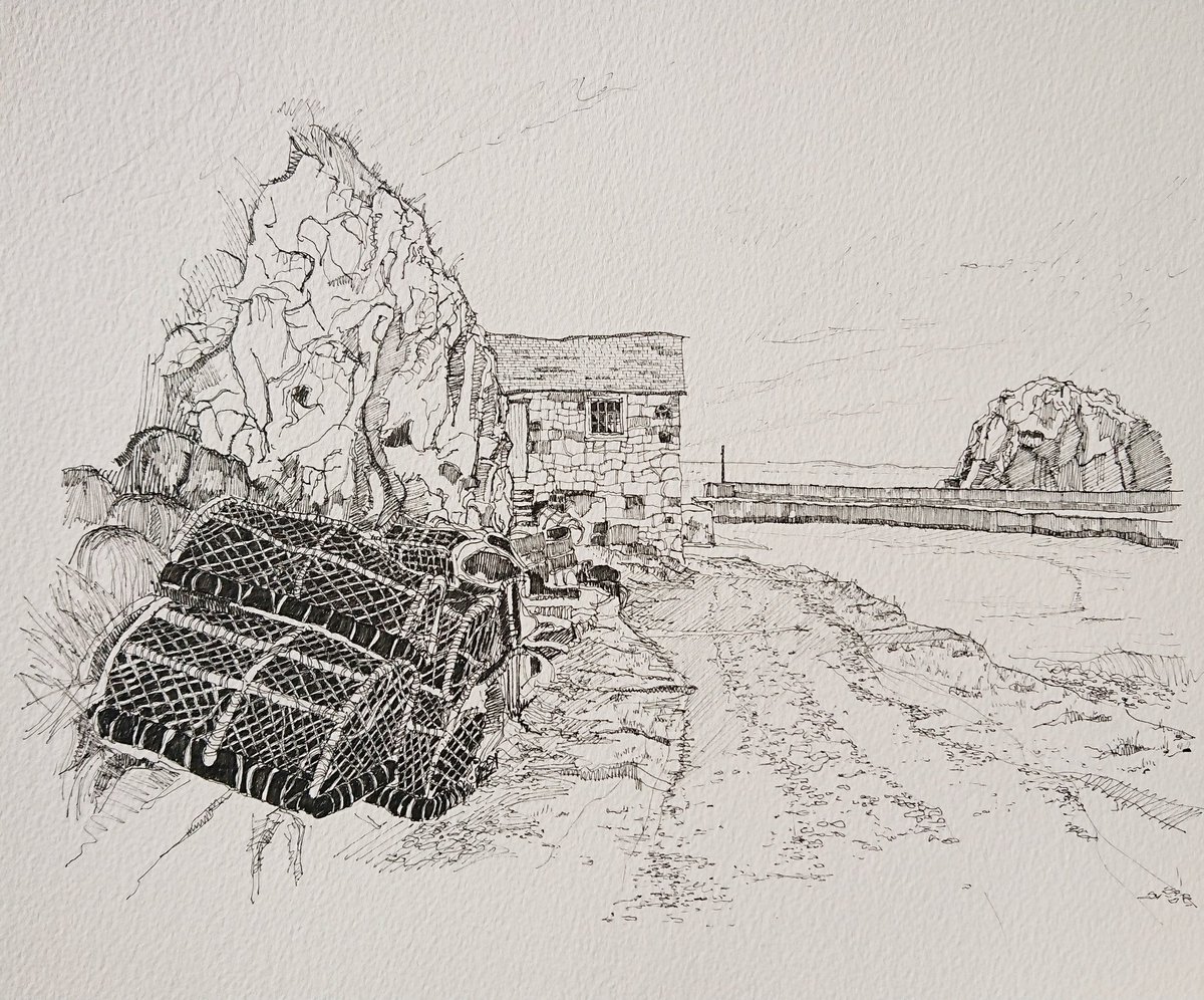 I have particularly enjoyed doing this drawing of Mullion Harbour // paint to splash on next
.
.
.
#Sketch #urbansketch #drawing #art #pen #paper #landscape #blackandwhite #ink #sketchbook #architecture #coast #cornwall