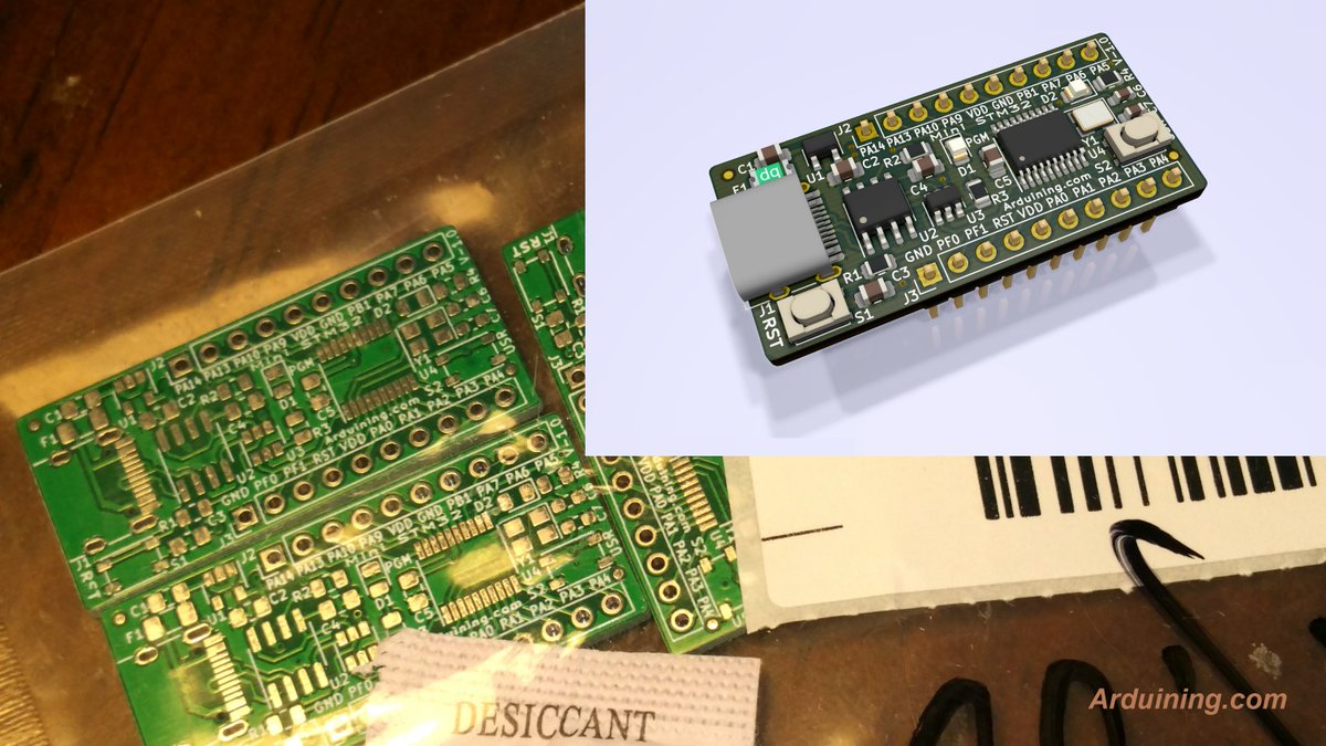 Arduining's tweet image. @make @ST_World @ARMCommunity @ARMEmbedded @Arduino
MiniSTM32, mini #ARM Development Board. The PCBs and the SMT Stencil are here, last components in their way
#STM32F030F4P6 #StayAtHome