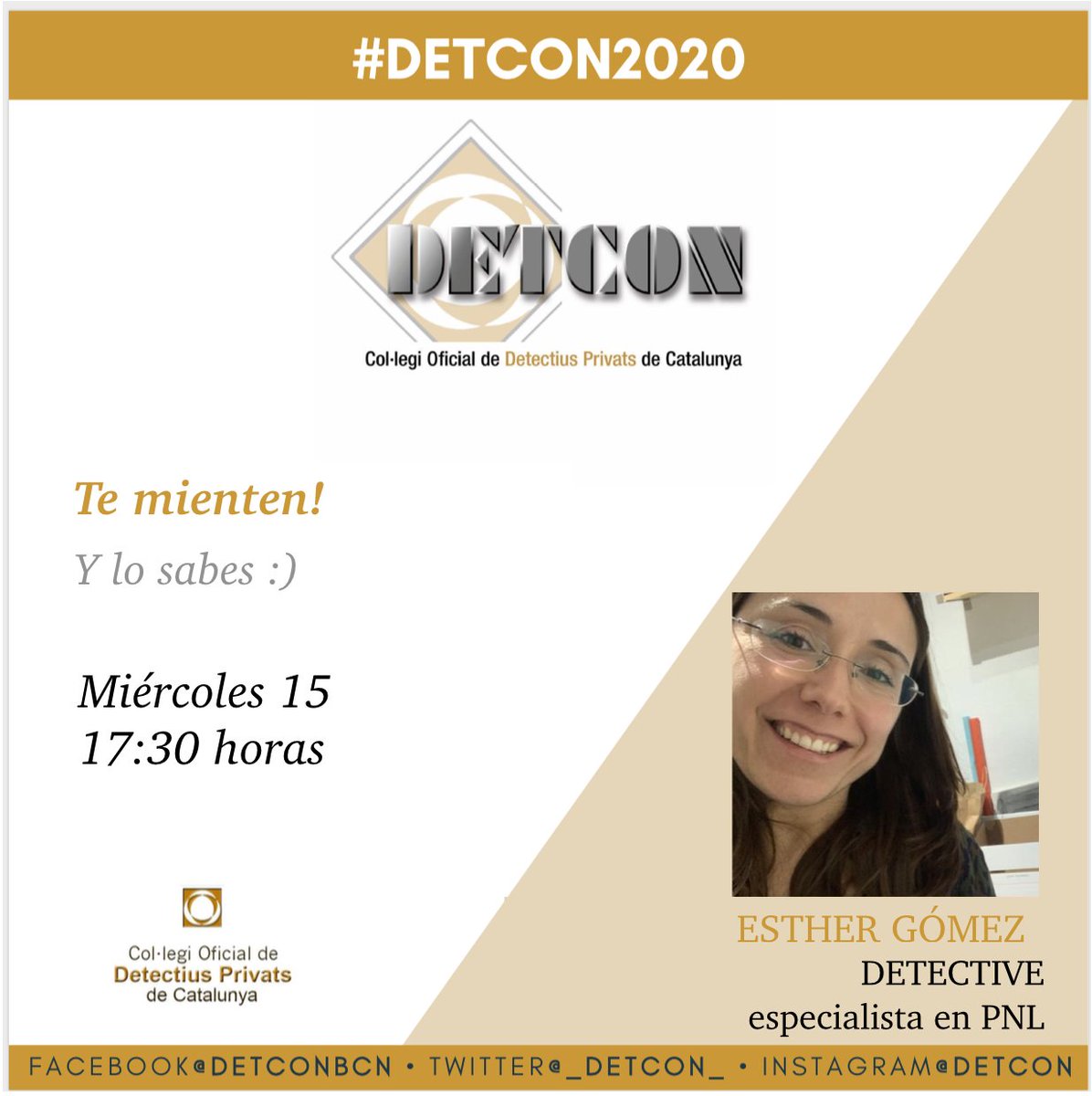 DetectiAlmeraya's tweet photo. Cuidado cuando hables con @Esthormenta de @Peritocat sabrá si le mientes. Interesante ponencia para aplicar en investigaciónes #PNL #detecon2020 @_DETCON_ @codpcat #detectives #YoMeQuedoEnCasa #QuedateEnCasa https://t.co/5YGwP8BkaZ