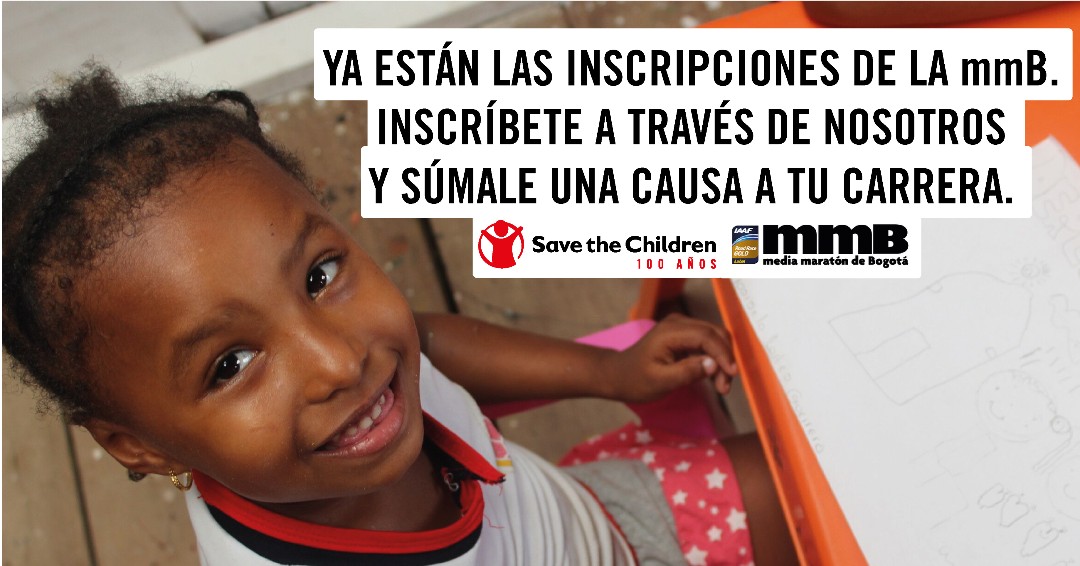savechcolombia's tweet photo. #ElPoderDeLLegar | Súmale una causa a la #mmB2020 e inscríbete a través de nosotros para llegar #HastaElÚltimoNiñoYNiña. Recuerda que hasta el 20 de julio podrás participar.@mediamaratonbog #CorroPorEllosYEllas @SaveChildrenLAC 🏃♂️🏃♀️ https://t.co/I9J7oiG93Y