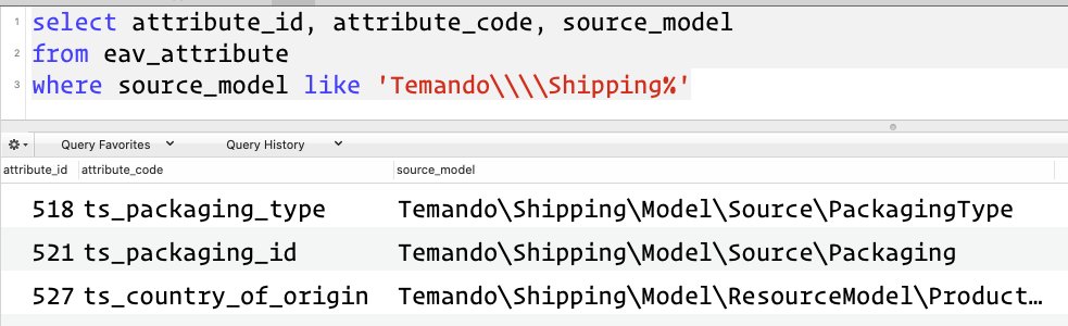 does anyone know of a magento module which "safe deletes" attributes referencing non-existent source models? for example, disabling/removing Temando_Shipping on this magento instance will cause critical errors since these attributes reference classes that no longer exist.
