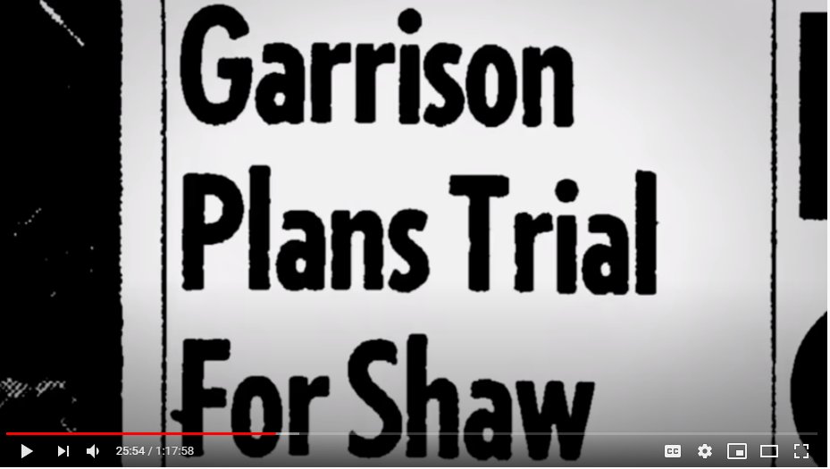 68. We get a graphic of Jim Garrison and his witch hunt against Clay Shaw. Bringing up the JFK assassination is catnip for these people.