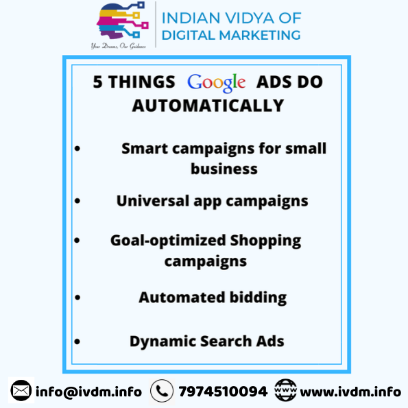 IVDMOfficial's tweet photo. 5 Things #GOOGLE_ADS Do Automatically?
.
.
Learn more at Indian Vidya Of Digital Marketing
𝐕𝐢𝐬𝐢𝐭 𝐔𝐬: https://t.co/ReLy8iZ3kY
📞 +91 79745-10094

#IVDMinstitute #Indore #IVDMIndore #DigitalMarketing #Learndigitalmarketing #SEO #SocialMediaMarketing #RajatSharmaSharamKaro https://t.co/BF5ql8m8o9