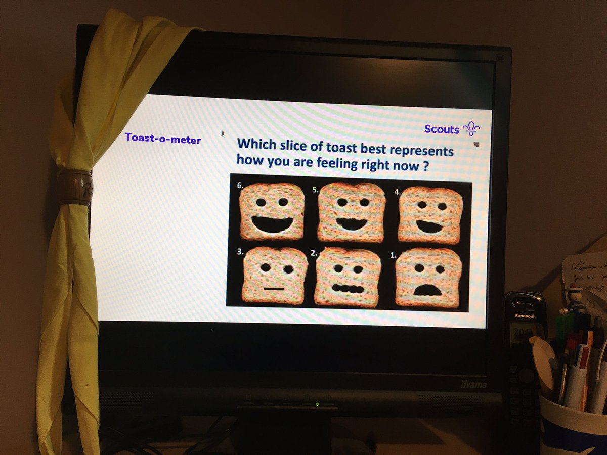 1stAstwoodBank's tweet image. Which piece of toast represents how you feel today? After rating themselves on the Toast-o-meter #Scouts completed their Emergency Aid badge. Hopefully we won’t have to put our skills into practice but we are prepared just in case! #ScoutsAtHome #VirtualScouting