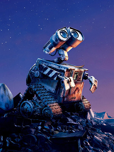 Wall-E.Alerte chef d'oeuvre !!!Une allégorie d’une douceur extraordinaire. Regardez le c'est une offrande que je vous fais lol.