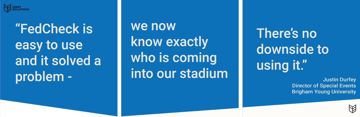 fedchecked's tweet photo. Thanks to #FedCheck, @BYU now has actionable data on who is entering their stadium and arena. https://t.co/nHd4EkHZ5X