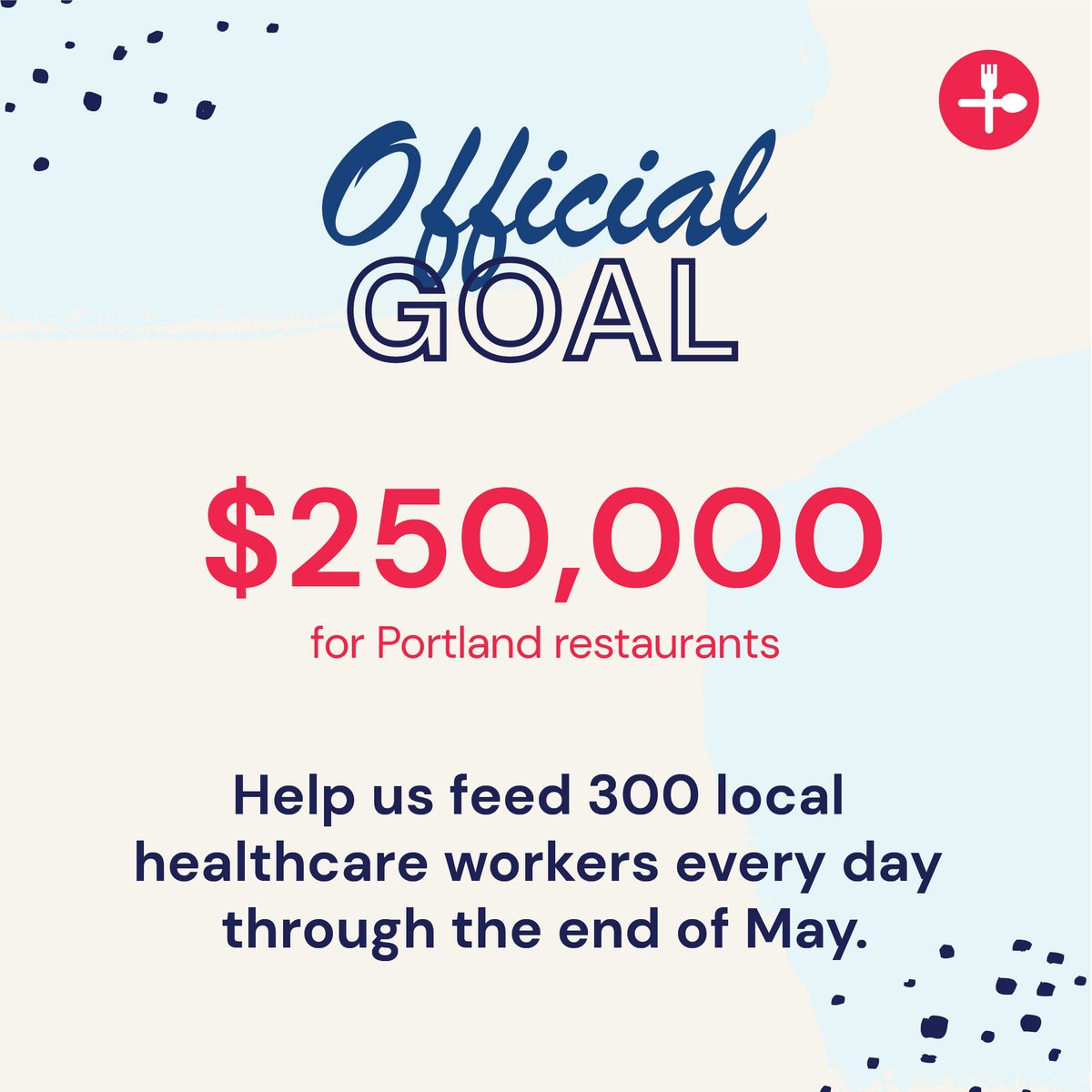 frontlinepdx's tweet photo. We've figured out how much we need to raise to feed #FrontLineHeroes and support #localrestaurants through the end of May. And right now your donation will be doubled (!) -- two generous donors are matching $20K in donations. Let's do this, #Portland! #FeedAHero https://t.co/sq4b1axoCf