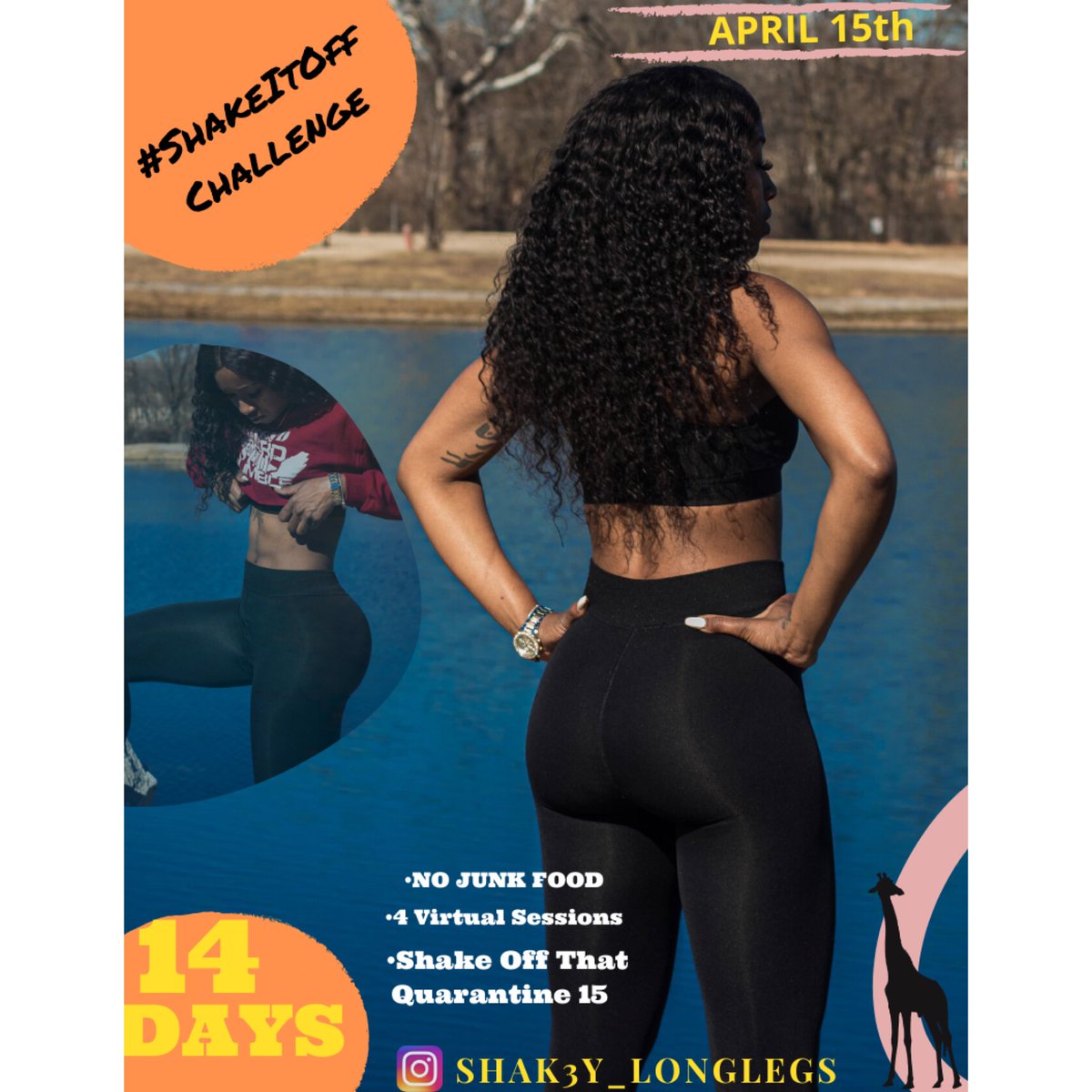 CallMeShakeyy's tweet photo. Alright guys. The day is finally here and the time is NOW.  #ShakeItOffChallenge starts tonight @7pm. We are going 14 days STRAIGHT no junk food. Replacing chips cookies and pop with healthy snack habits. Don’t gain the Quarantine 15! Shake it off with me ! https://t.co/yaow2scLVB