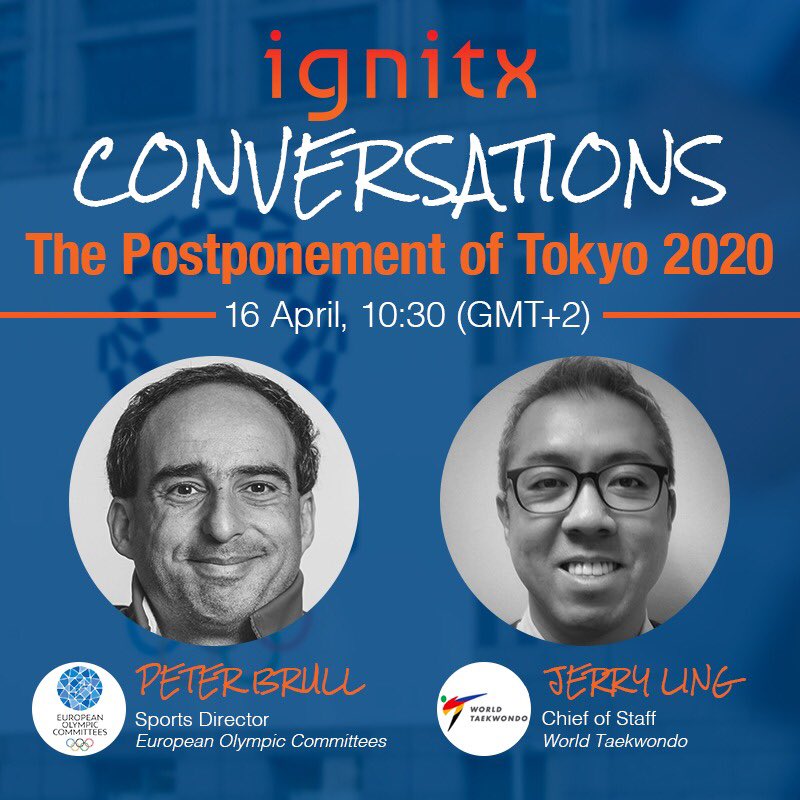 ignitx_sports's tweet photo. Join us tomorrow in our #IGNITX Conversation as we speak to @peter_brull and @tkling18 about how the postponement of #Tokyo2020 has impacted their organisation’s plans! Visit https://t.co/t6x91FWraq for more info! https://t.co/QWFxcsB8Os