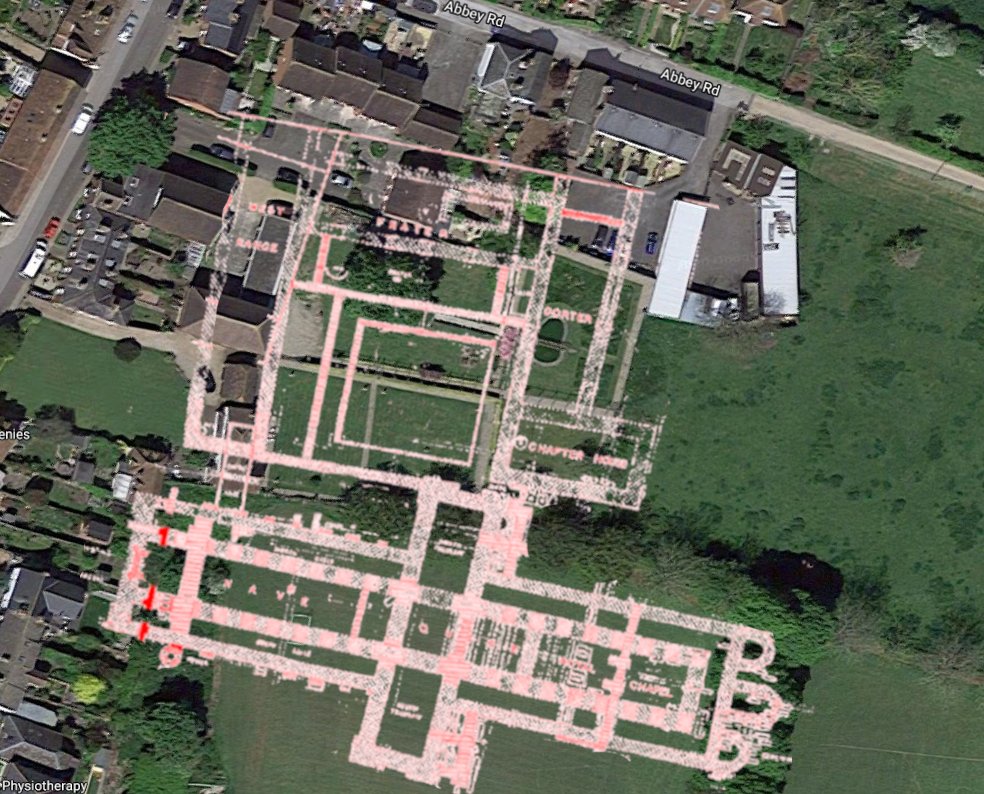 last for now. The Royal Abbey of Faversham has always been a fav lost church of mine because it was the burial place of King Stephen: did not prevent it being demolished to the ground after it was dissolved 8 July 1538. It was excavated in 1965. Dwarfs the large parish church!!